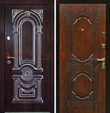 Железная дверь с виноритом в цвете Итальянский орех ДВТ-103 в Климовске