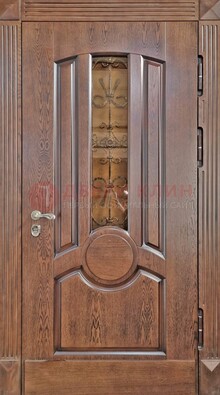 Входная дверь с виноритом и стеклом ДВТ-161 в Климовске