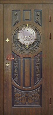 Одностворчатая входная дверь с виноритом и стеклом ДВТ-193 в Климовске