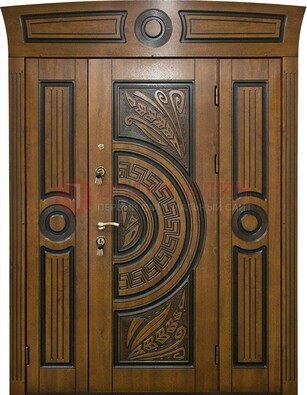 Парадная входная дверь с виноритом и узором ДВТ-194 в Климовске