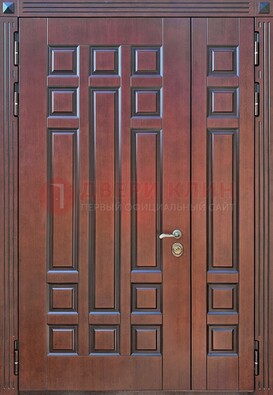 Коричневая полуторная металлическая дверь с виноритом ДВТ-240 в Сергиевом Посаде