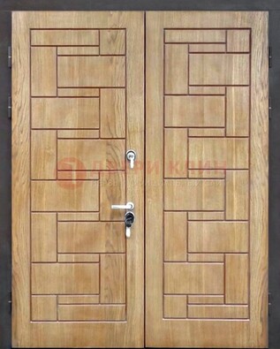 Светло-коричневая стальная дверь с виноритом ДВТ-245 в Климовске