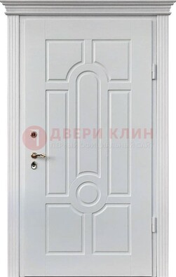 Белая уличная дверь с виноритом для дома ДВТ-247 в Климовске