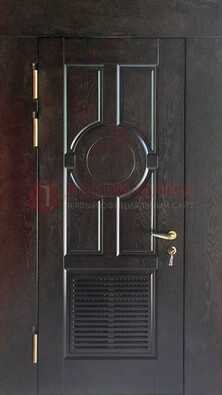 Входная темная дверь винорит с решеткой ДВТ-250 в Климовске
