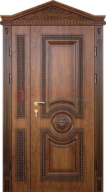 Узорная стальная дверь с виноритом для дома ДВТ-260 в Климовске