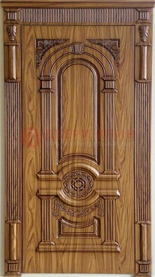 Коричневая металлическая дверь с виноритом ДВТ-61 в Климовске