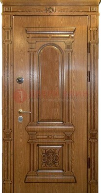 Коричневая железная дверь с виноритом Золотой дуб ДВТ-67 в Климовске