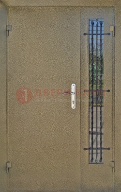 Тамбурная дверь Порошок со стеклом и ковкой ПЛ-20 в Климовске